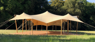 Tente strech simple induction 550 gr Supérieur 5x5m Sable