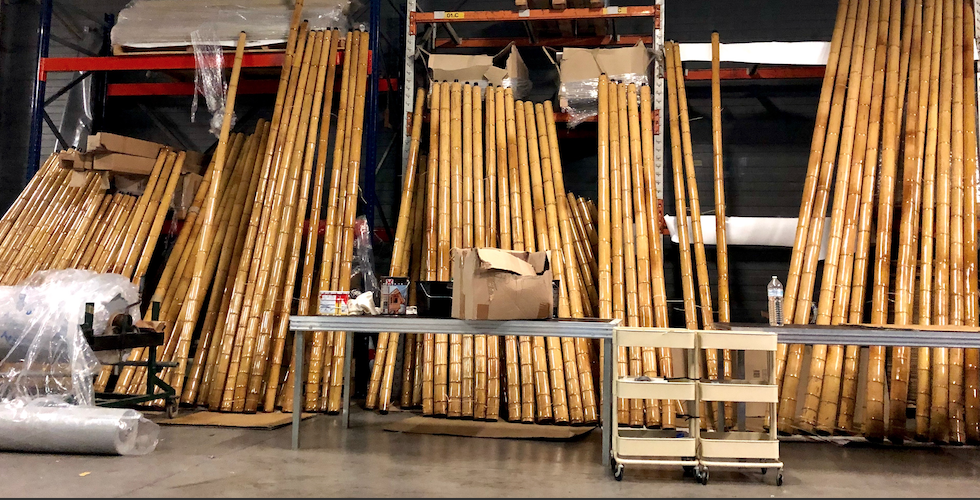 Fabrication de piliers en Bambou